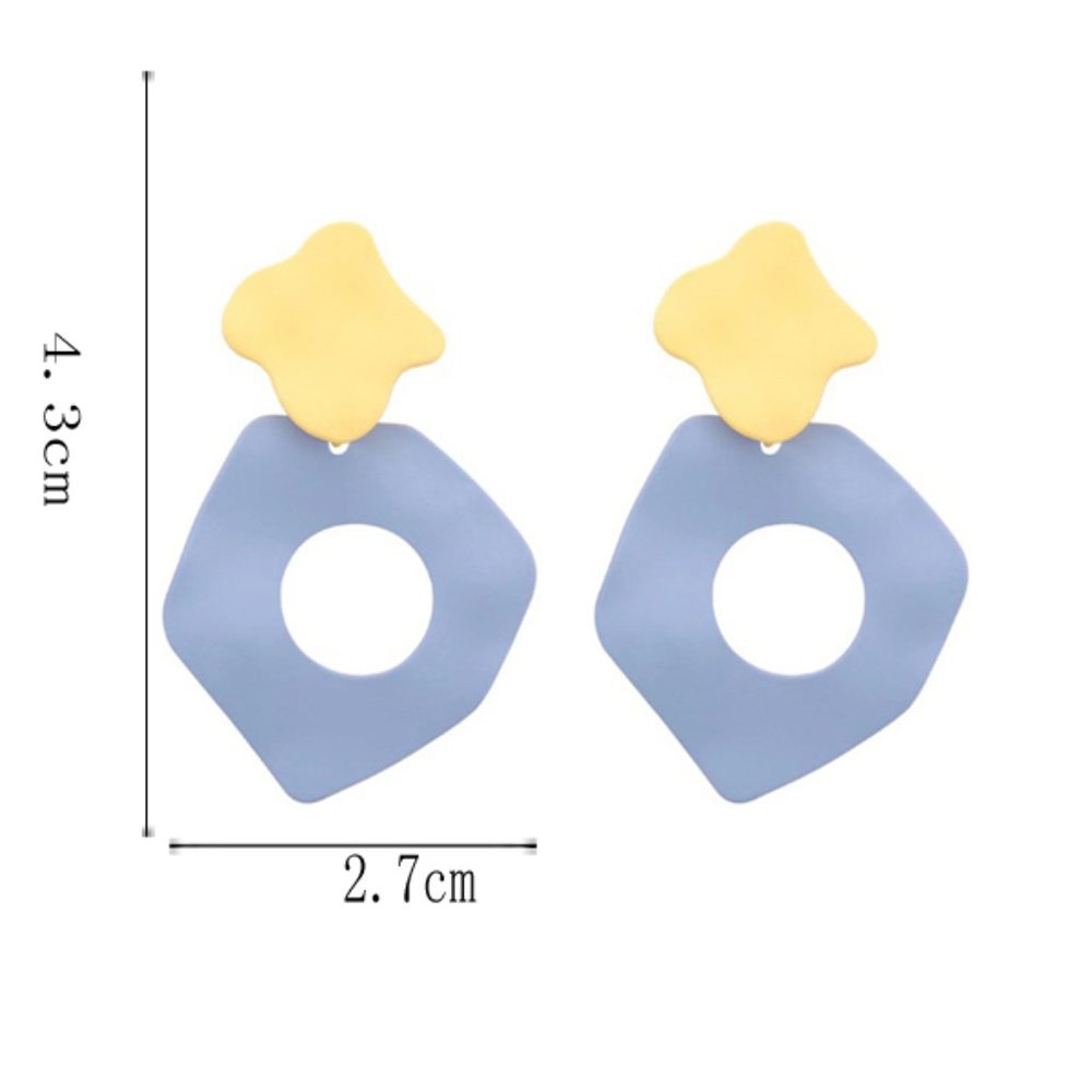 ❤️‍🔥𝕤𝕒𝕝𝕖❤️‍🔥🦋last pair 💖polygon blue art earrings - Picture 6 of 6